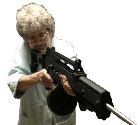 Plantilla de Abuela con un sniper