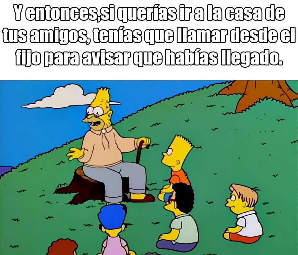 Plantilla de Abuelo de Bart contando cosas del pasado