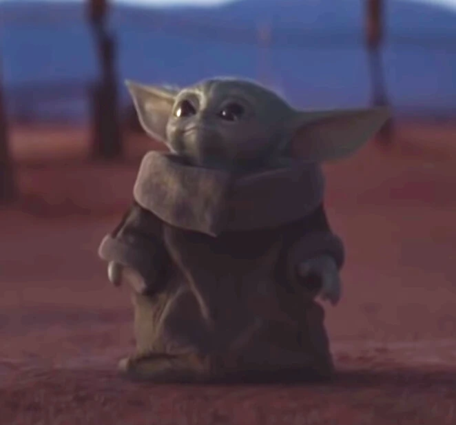 Plantilla de Baby Yoda mirando hacia arriba