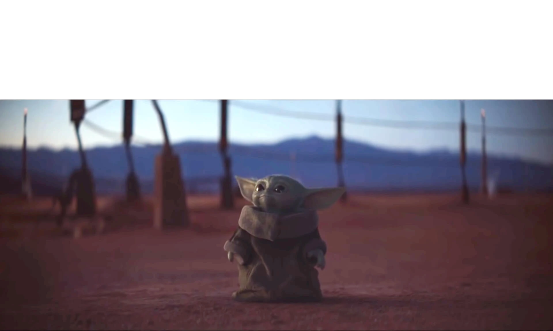 Plantilla de Baby Yoda mirando hacia arriba