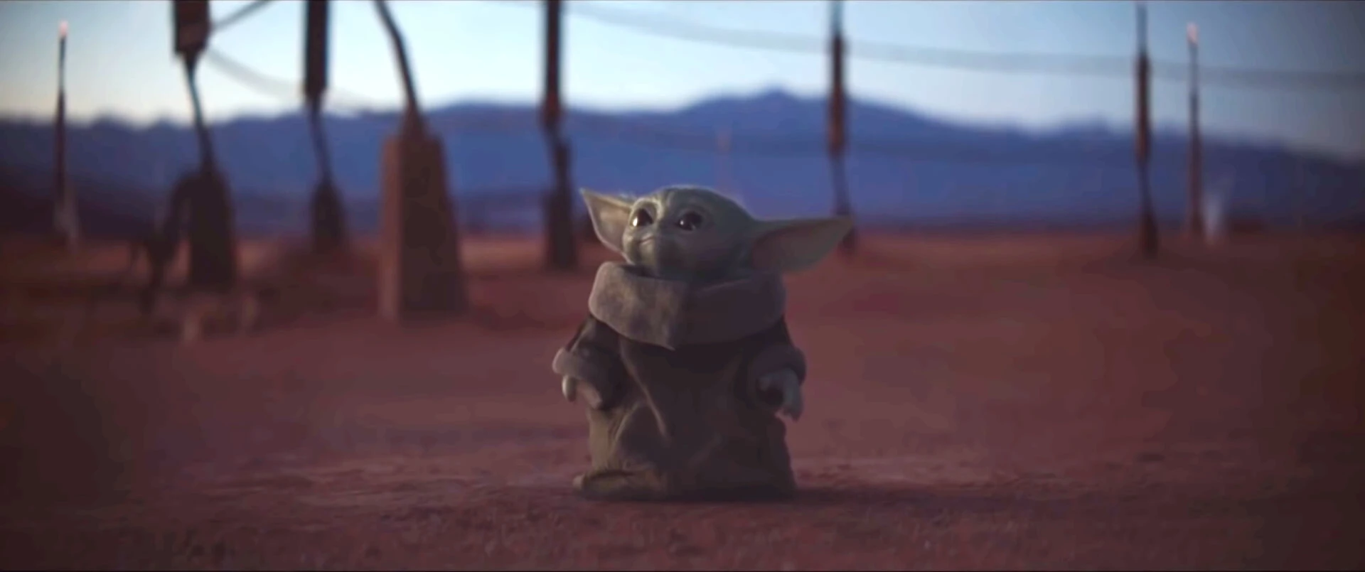 Plantilla de Baby Yoda mirando hacia arriba