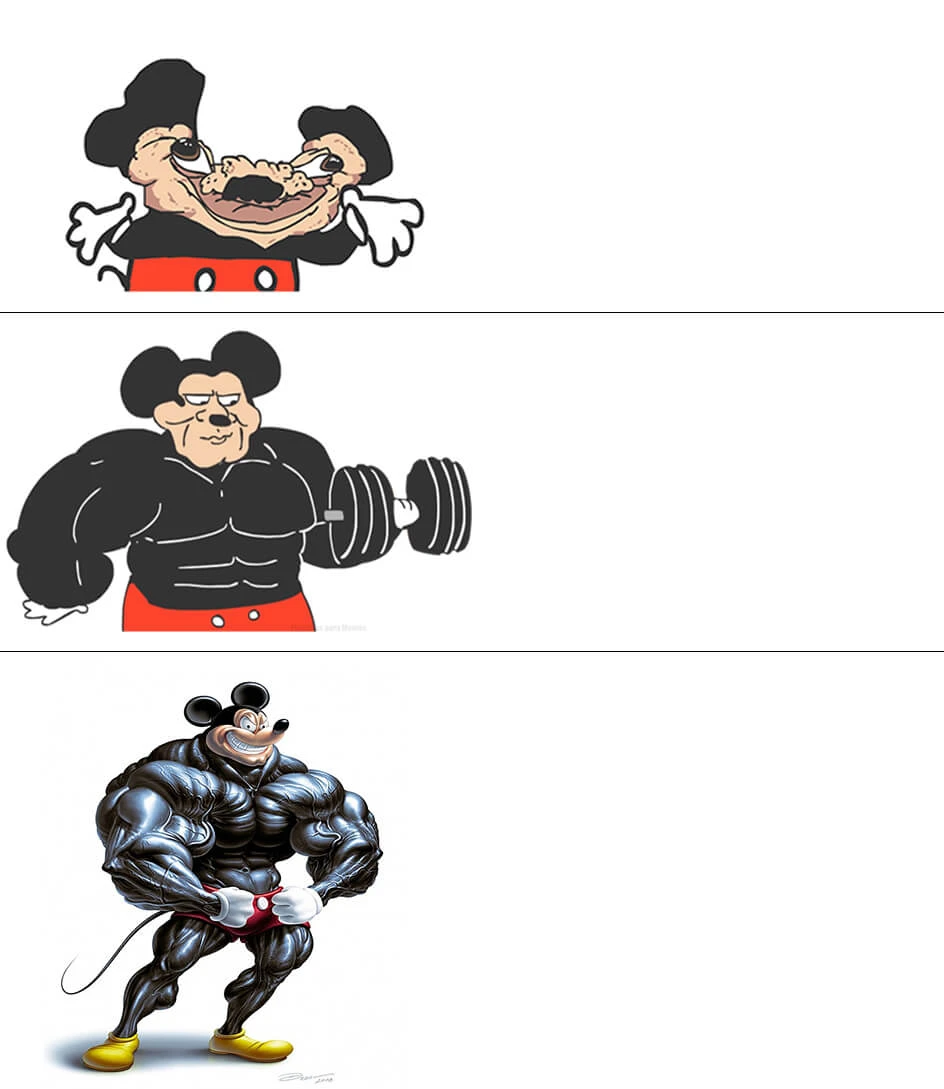 Plantilla de Buff Mickey | Mickey fuerte