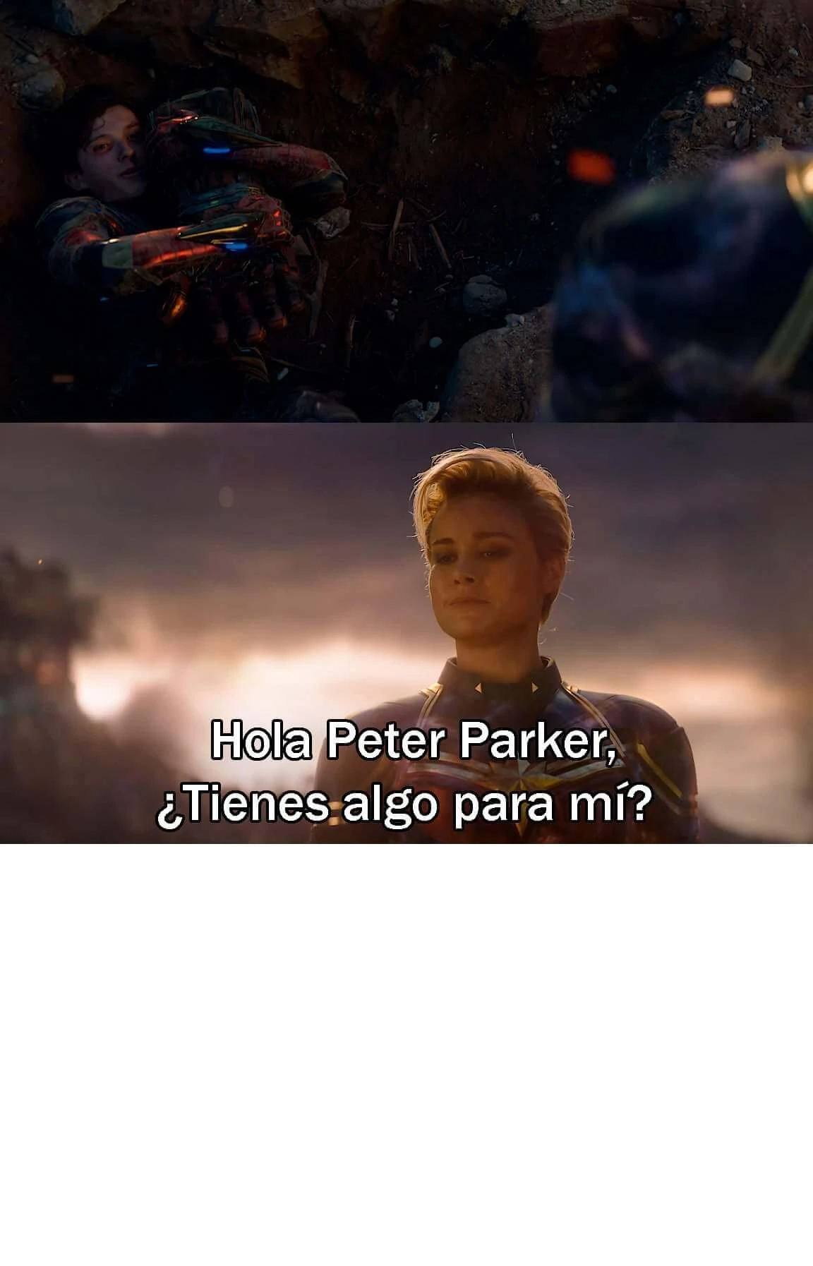 Plantilla de Hola Peter Parker, ¿Tienes algo para mí?