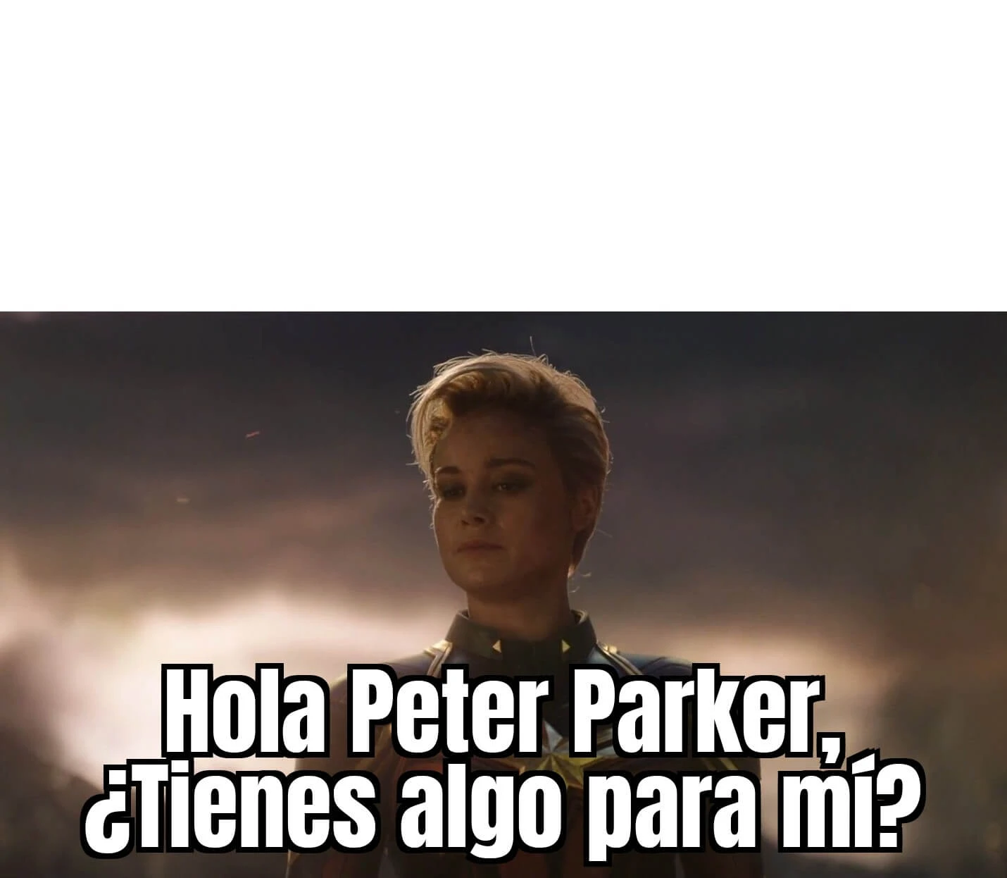 Plantilla de Hola Peter Parker, ¿Tienes algo para mí?