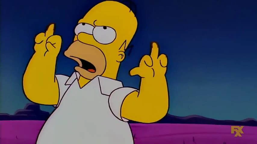 Plantilla de Homero mostrando el dedo medio