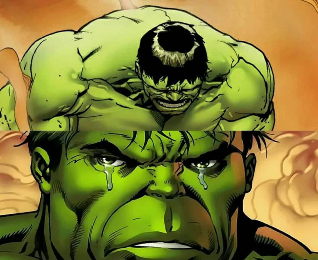 Plantilla de Hulk Triste