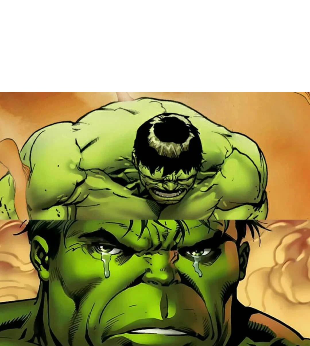 Plantilla de Hulk Triste