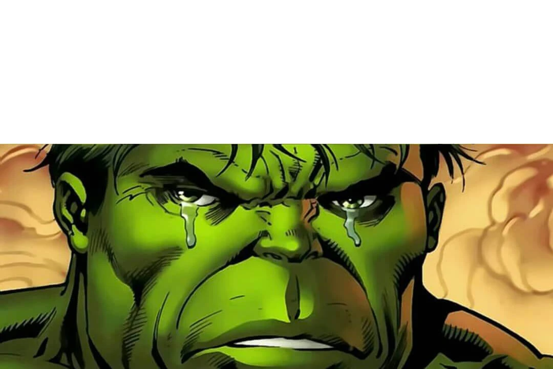 Plantilla de Hulk Triste