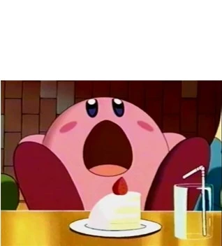 Plantilla de Kirby comiendo pastel