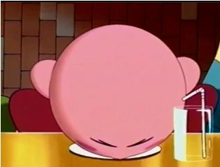 Plantilla de Kirby comiendo pastel