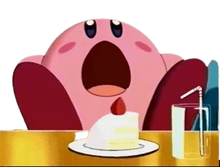 Plantilla de Kirby comiendo pastel