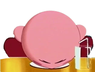 Plantilla de Kirby comiendo pastel