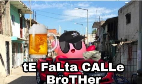 Plantilla de Kirby diciendo "te falta calle brother"