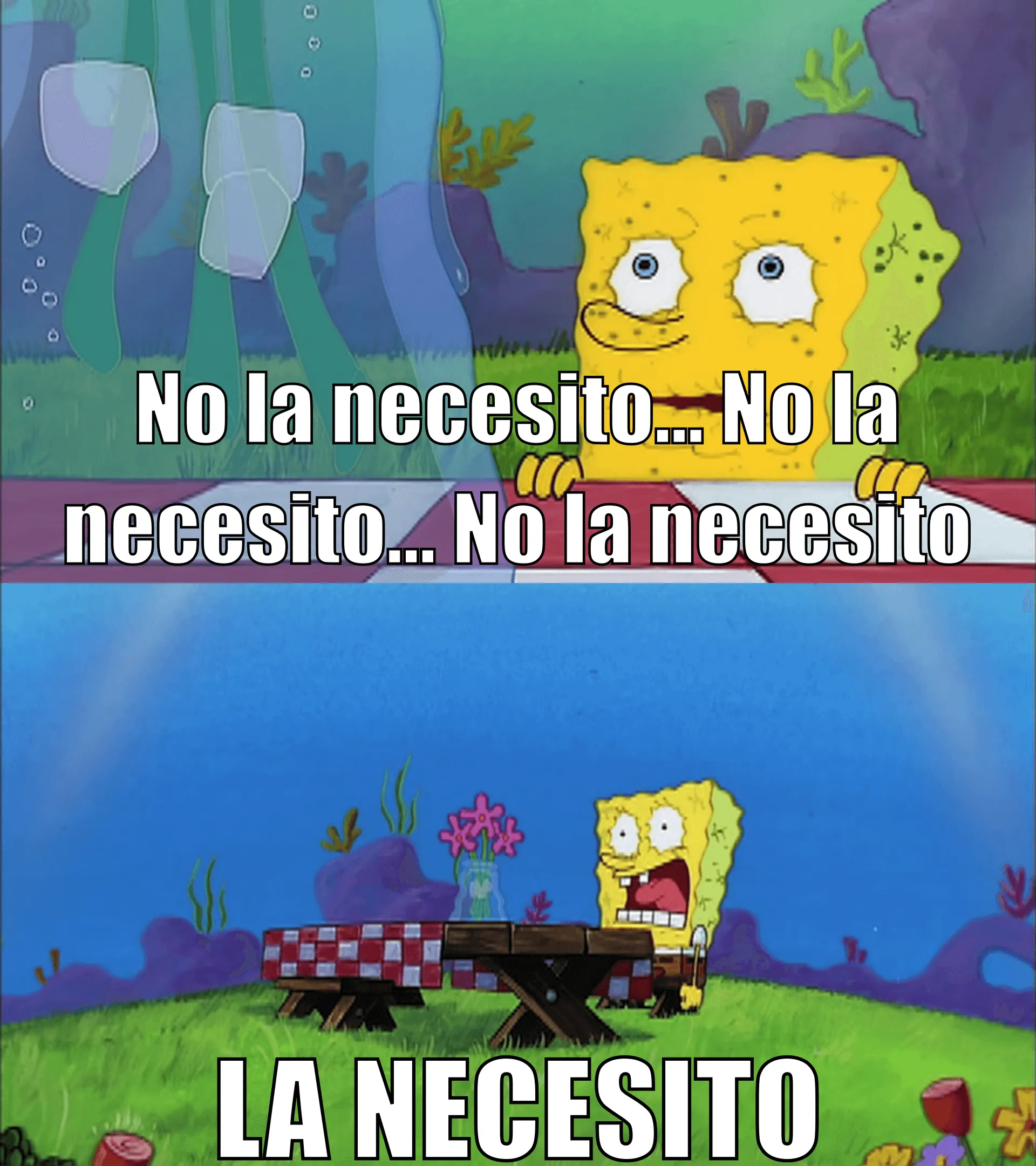 Plantilla de No la necesito... No la necesito... No la necesito... ¡LA NECESITO! (Mínima)