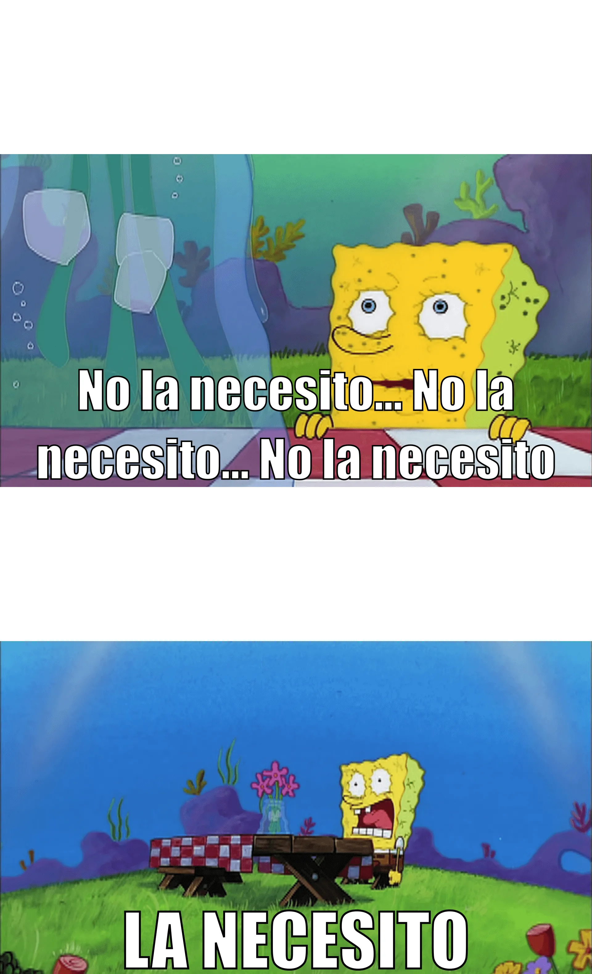 Plantilla de No la necesito... No la necesito... No la necesito... ¡LA NECESITO! (Mínima)