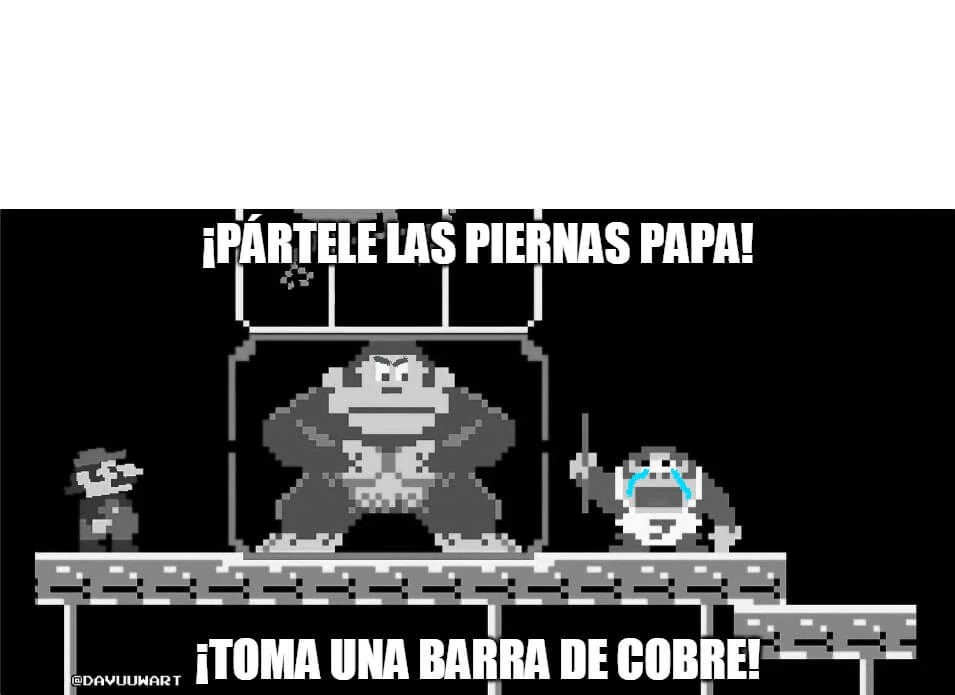 Plantilla de ¡Pártele las piernas papa! ¡Toma una barra de cobre!