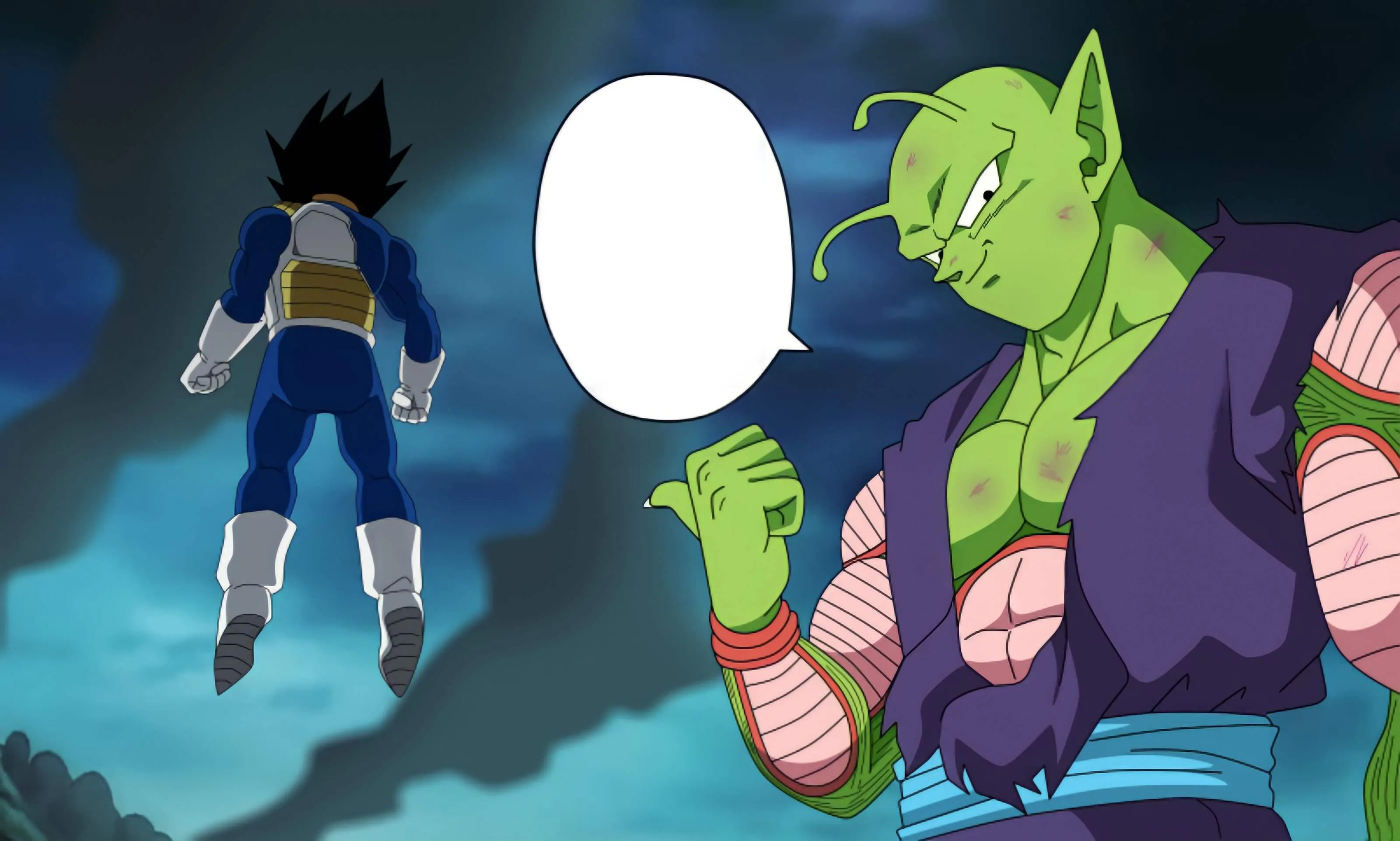 Plantilla de Piccolo señalando a Vegeta