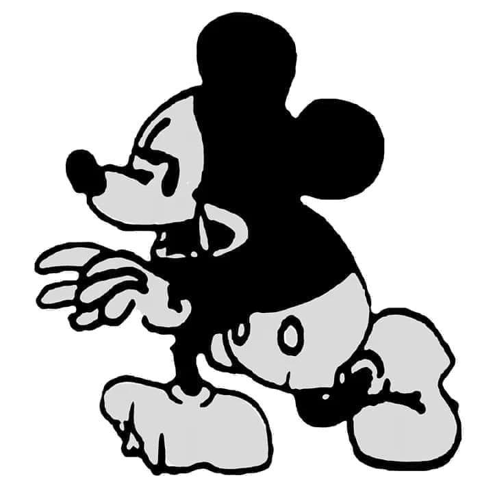 Plantilla de Pluto muerto y Mickey Mouse llorando