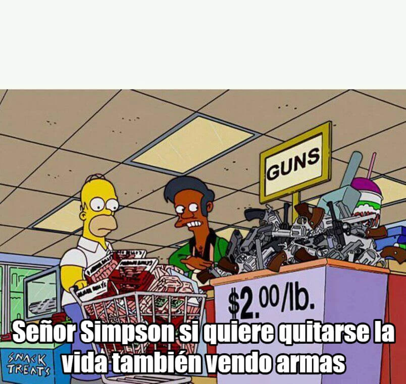 Plantilla de Señor Simpson si quiere quitarse la vida también vendo armas