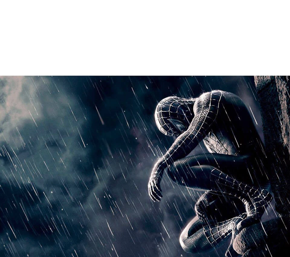 Plantilla de Spider-Man triste