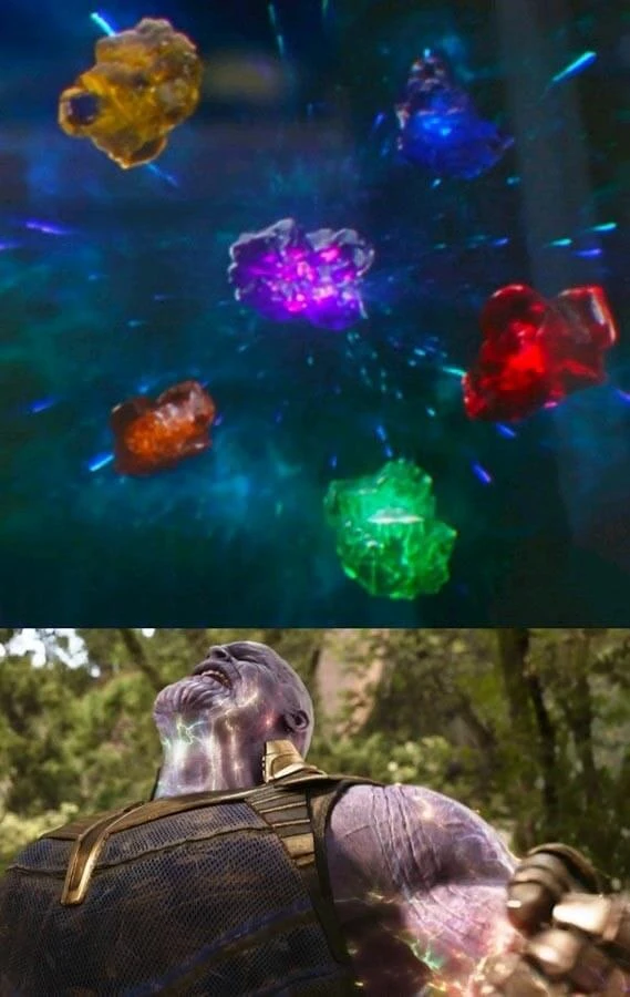 Plantilla de Thanos y las gemas del infinito.