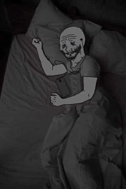 Plantilla de Wojak dormiendo mientras escucha música