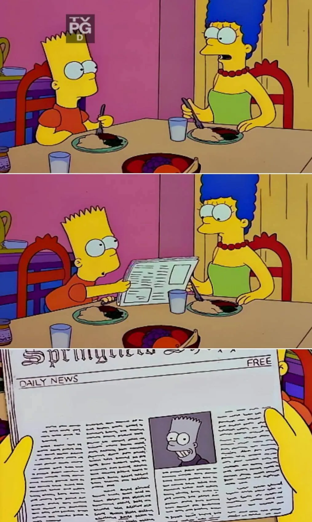 Plantilla de Y tú que hiciste hoy? Bart | Uff, que no hice