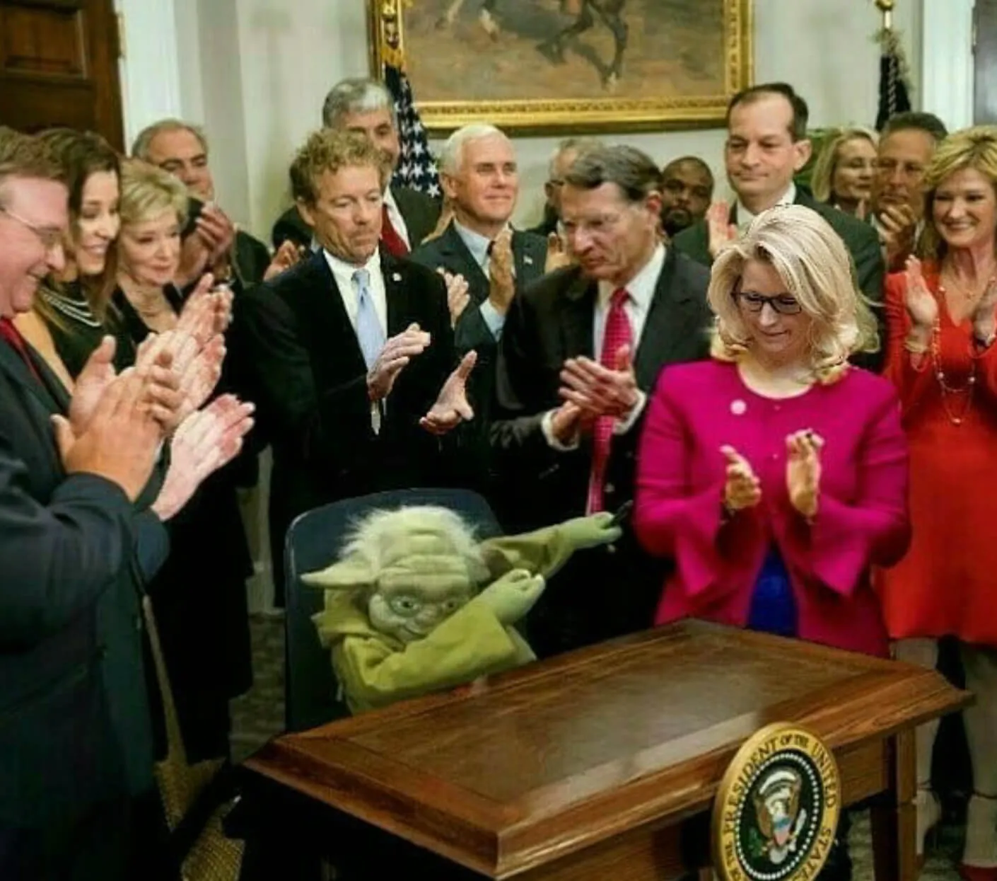 Plantilla de Yoda haciendo un dab | todos aplaudiéndole